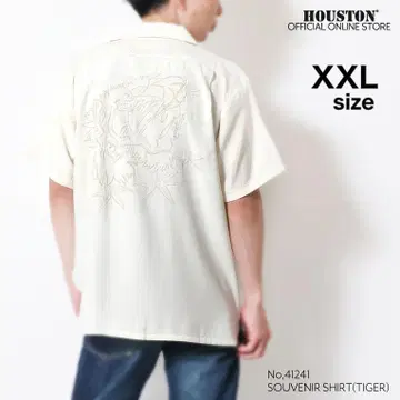 택 포함 새상품*HOUSTON 수베니어 셔츠 호랑이 자수 화이트 XXL