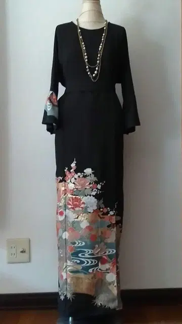 기모노 리메이크 원피스 전통 예복 기모노 드레스 오리의 연못