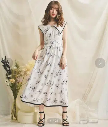 Noela 플라워 프린트 세일러 카라 원피스