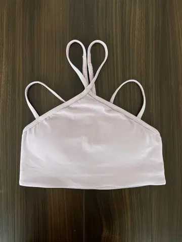 Lululemon 더스티 핑크 크로스 스트랩 브라탑