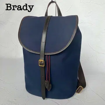 [컨디션 최상] Brady 브레디 코튼 캔버스 가죽 백팩 네이비