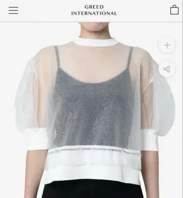 greed international 시어 퍼프 슬리브 18G 니트