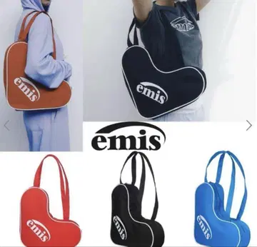 emis 하트 모양 토트백 블랙