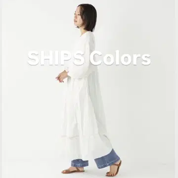 [새상품급] SHIPS colors 코튼 보일 자수 맥시 원피스