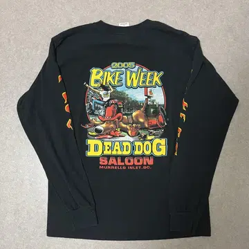 Y2K 롱T DEADDOG 바이크 위크 파이어 패턴