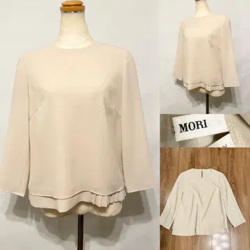 HANDE MORI 모리하나에 조젯 블라우스 밑단 플리츠 38