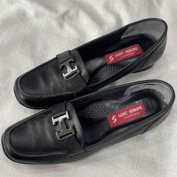 SAINT HONORE 블랙 가죽 로퍼 25cm