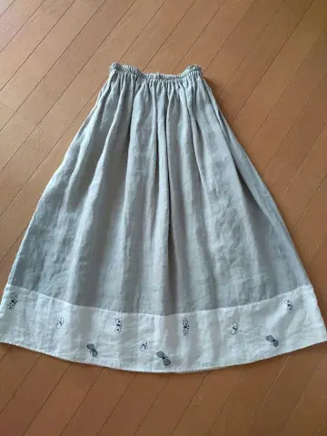 미나 페르호넨 choucho 린넨 롱 스커트 핸드메이드