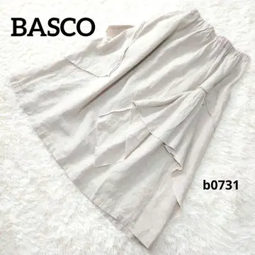 [레어] 바스코 BASCO 린넨 100% 린넨 롱 플레어 스커트 아이보리