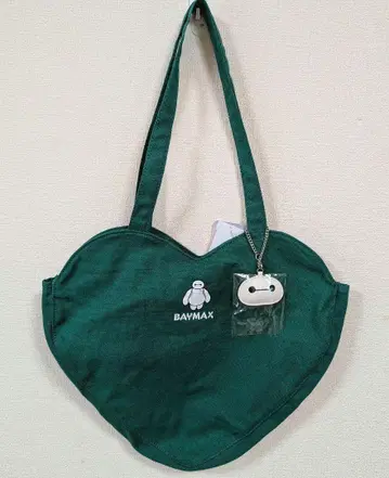 베이맥스 BAYMAX 하트형 토트백 그린