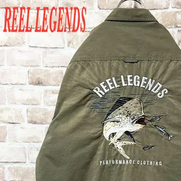 피싱 REEL LEGENDS 반팔 BD 셔츠 빅 자수 M