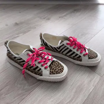 Jimmy Choo 로우컷 송치 레오파드 스니커즈 사이즈 40