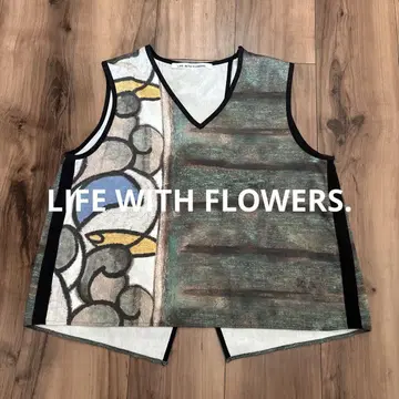 LIFE WITH FLOWERS. 아트 패턴 베스트 슬리브리스