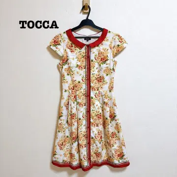 TOCCA 토카 플라워 프린트 원피스 프렌치 슬리브 아이보리