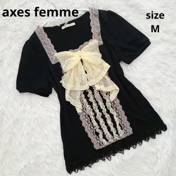 axesfemme 엑시즈팜 BIG 빅 리본 프릴 레이스 반팔 티셔츠