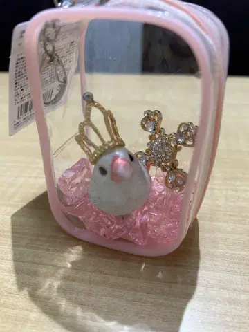 왕관을 쓴 문조 키링 파우치