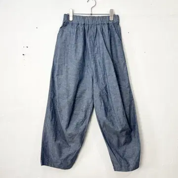 Y109) NARU 면 린넨 바지 하의 네이비