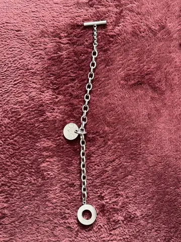 D &G 실버 체인 팔찌 로고 포함