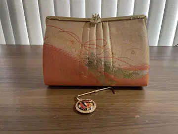 일본풍 자수 오렌지 클러치백