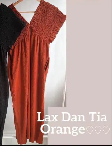 Lax Dan Tia 셔링 원피스 오렌지 L 사이즈