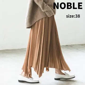 NOBLE 플리츠 스커트 사이즈 38 모카 브라운 미사용 새상품