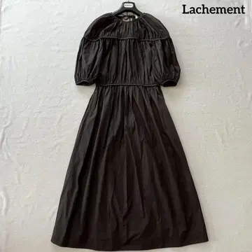 Lachement 라슈몽 코튼 개더 롱 원피스 36 블랙