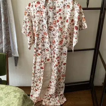 꽃무늬 롱 기모노