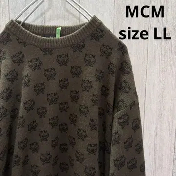 MCM MCM 올 패턴 로고 니트 스웨터 브라운 계열 y2k