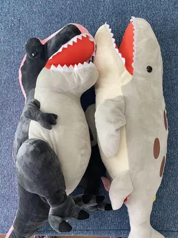 공룡시대 봉제 인형 알로사우루스 모사사우루스 세트