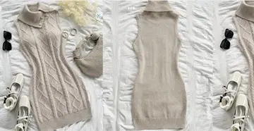 SHEIN 슬리브리스 터틀넥 드레스 XS 그레이
