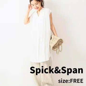 스픽 앤 스팬 Spick&Span 프론트 개더 슬리브리스 블라우스