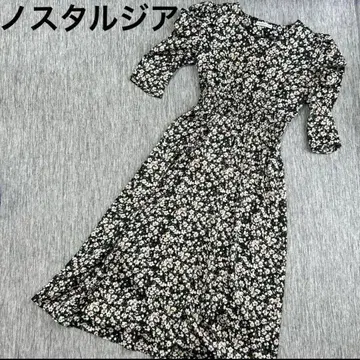 NOSTALGIA 노스탤지어 플라워 프린트 반팔 셔츠 원피스 꽃무늬