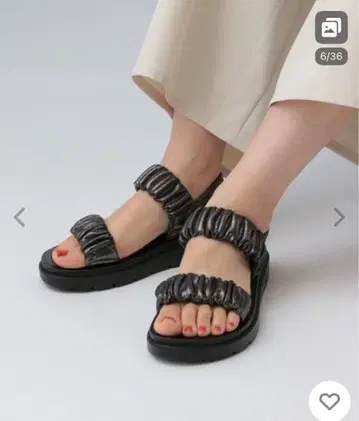 렙심 새틴 개더 샌들