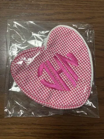 [완판템] jnhearts 코인 케이스 하트 핑크 체크