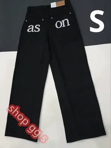 미사용 ason 블랙 와이드 레그 팬츠 as on