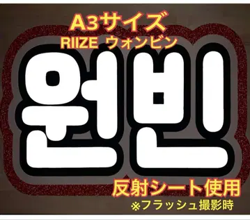 A3 사이즈 RIIZE 원빈 부채 문자 반사 시트 사용 2 빨간색