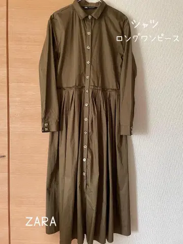 ZARA 자라 셔츠 원피스 롱 원피스 카키색