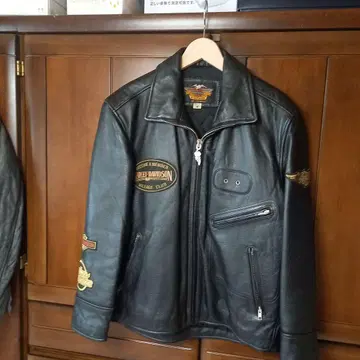Harley-Davidson 블랙 가죽 라이더 자켓