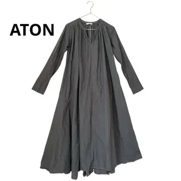 [새상품급] ATON 에이톤 개더 풀오버 원피스 그레이