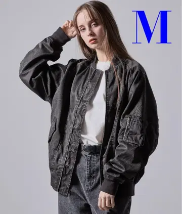 [완판템] CLEL 빈티지 디자인 숏 MA-1 블루종 블랙 M