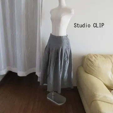 STUDIO CLIP 스튜디오 클립 글렌체크 면 린넨 개더 스커트