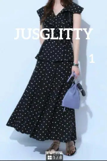 클리닝 완료 [JUSGLITTY] 1 블랙 랜덤 마찌 플레어 스커트