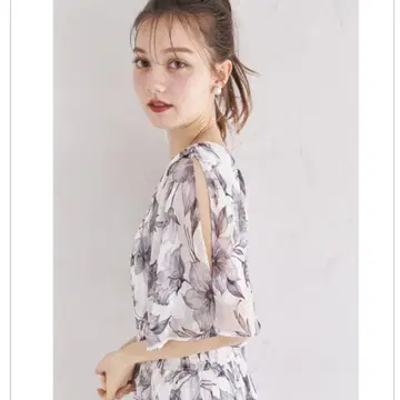 꽃무늬 반팔 tocco 롱 원피스