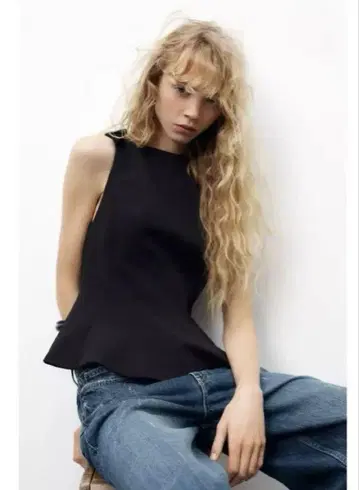 ZARA 페플럼 리본 상의