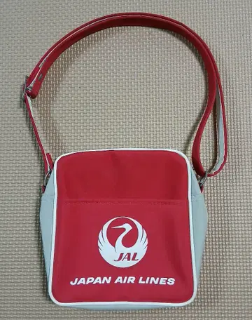 JAL 미니 숄더백 마루쓰루 빨간색/그레이 쇼와 레트로 닛코쇼지 일본제