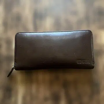 EDWIN 다크 브라운 가죽 장지갑