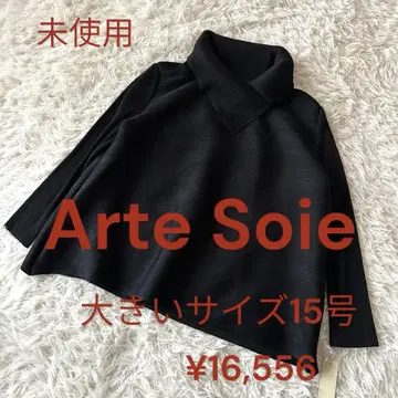 미사용 알테소와 세련된 블랙 플리츠 하이넥 풀오버 15호