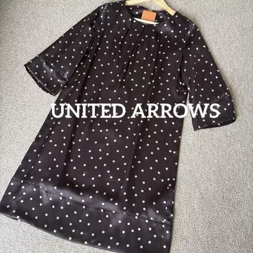 [새상품] UNITED ARROWS 도트 무늬 브라운 원피스