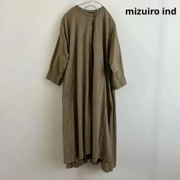 미즈이로 인드 mizuiro ind 밴드 카라 플레어 롱 셔츠 원피스