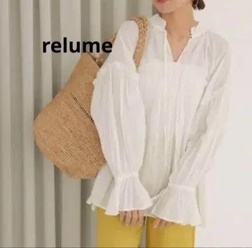 저널 스탠다드 리룸 코튼 보일 크링클 프릴 개더 블라우스